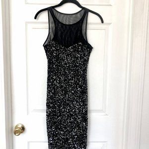 Black Sequin Cocktail Dress